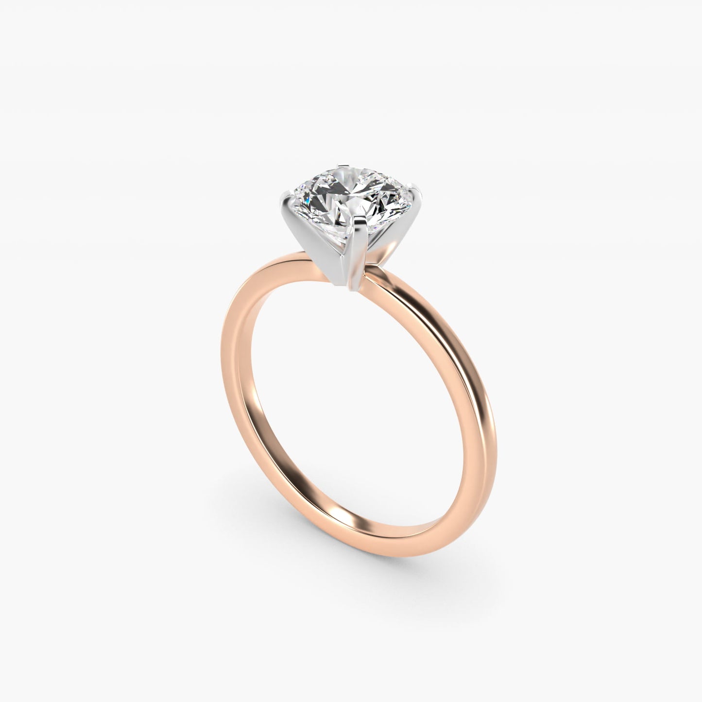 Comfort Fit Solitaire Engagement Ring In 14K Rose Gold By James Allen - Round Center
