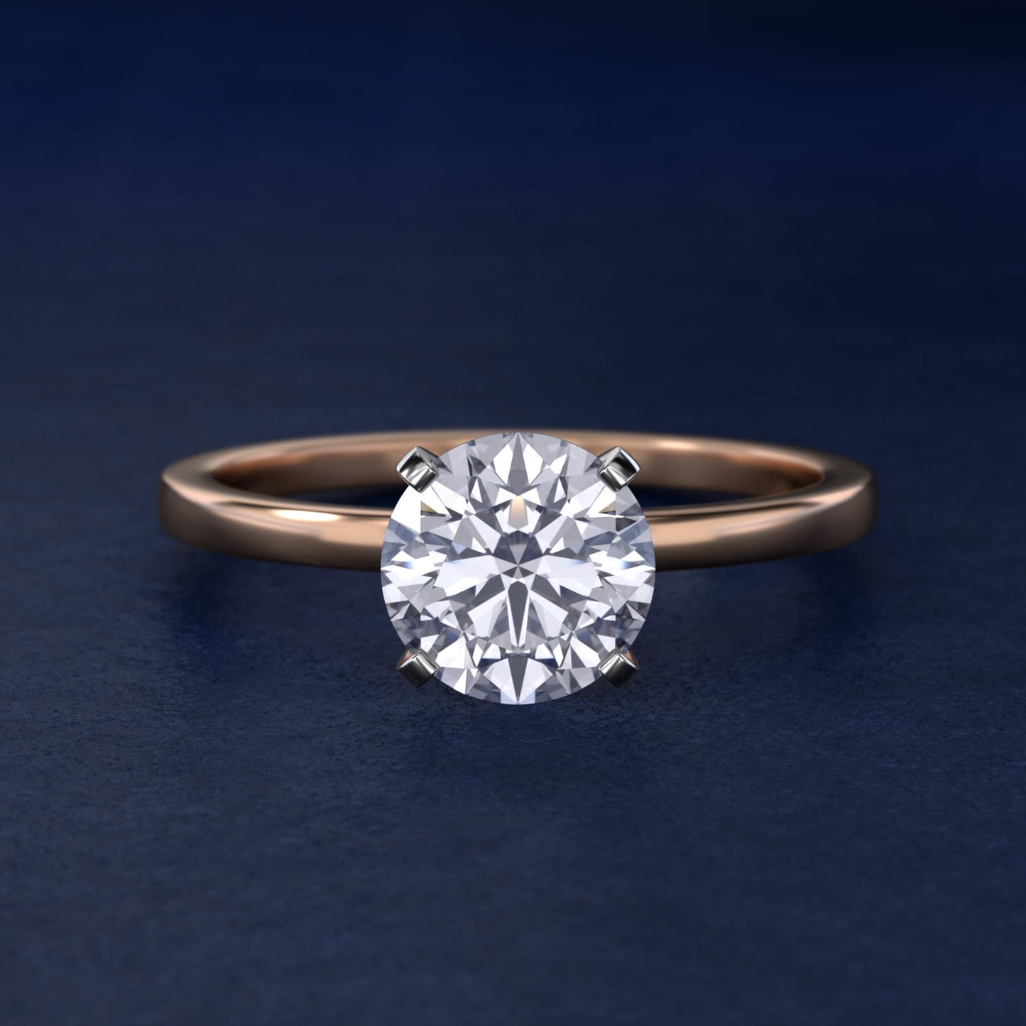 Comfort Fit Solitaire Engagement Ring In 18k Rose Gold By James Allen - Round Center