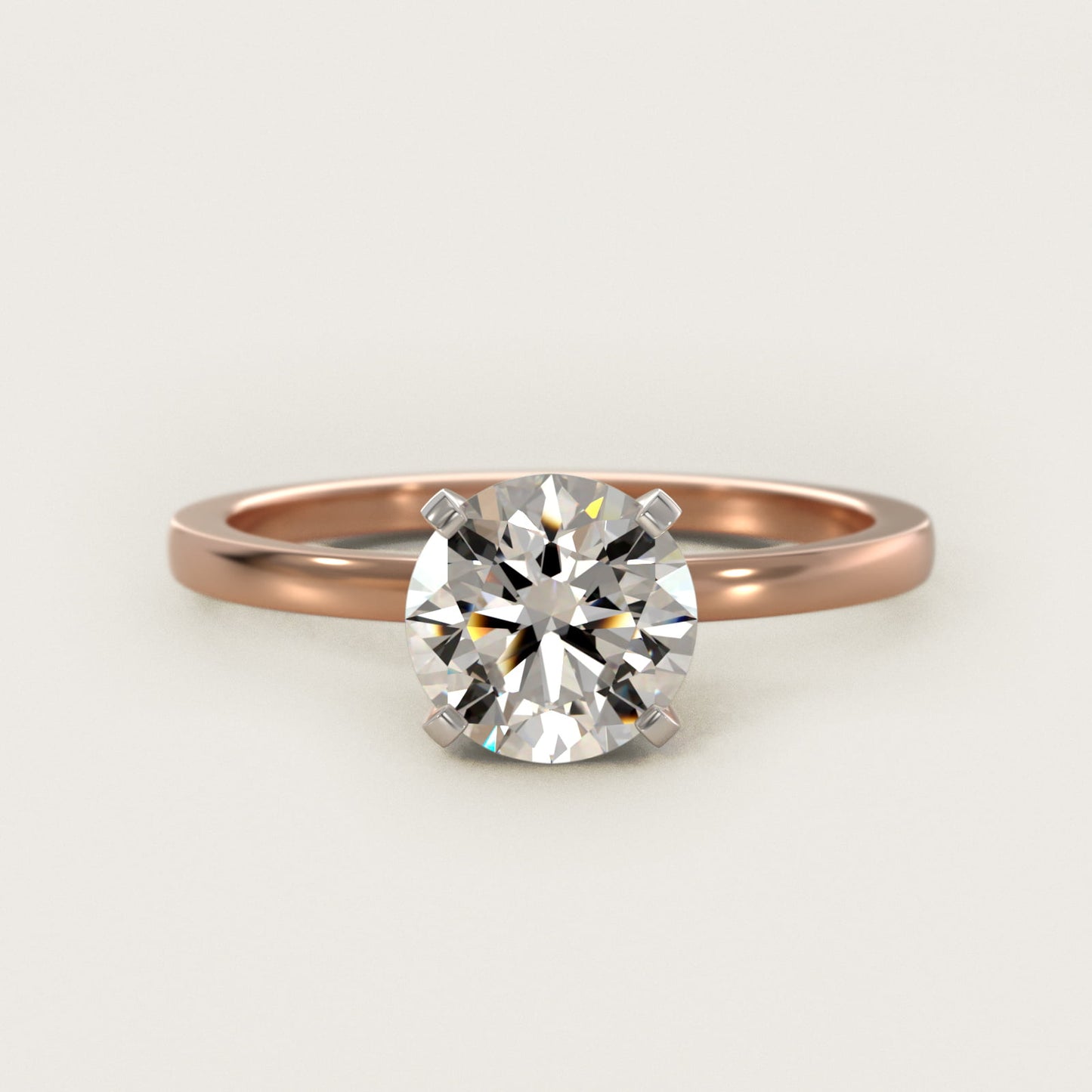 Comfort Fit Solitaire Engagement Ring In 18k Rose Gold By James Allen - Round Center
