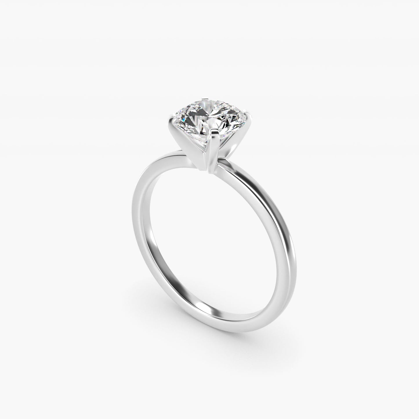 Comfort Fit Solitaire Engagement Ring In 14K White Gold By James Allen - Round Center