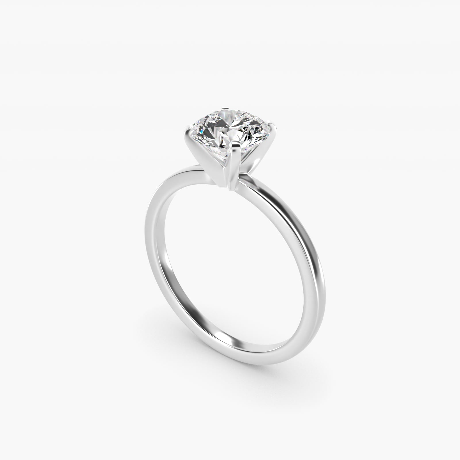 Comfort Fit Solitaire Engagement Ring In 18k White Gold By James Allen - Round Center
