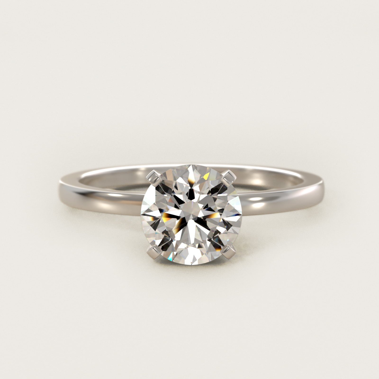 Comfort Fit Solitaire Engagement Ring In 14K White Gold By James Allen - Round Center