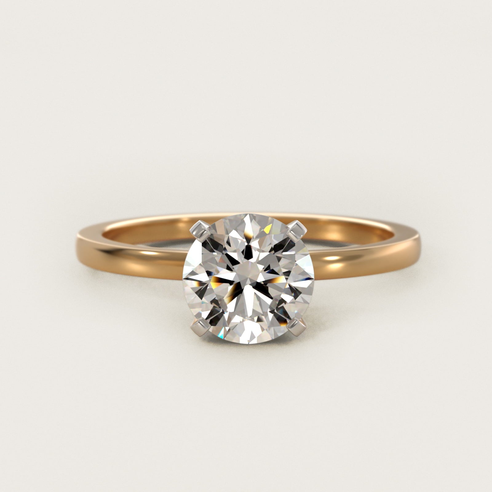 Comfort Fit Solitaire Engagement Ring In 14K Yellow Gold By James Allen - Round Center