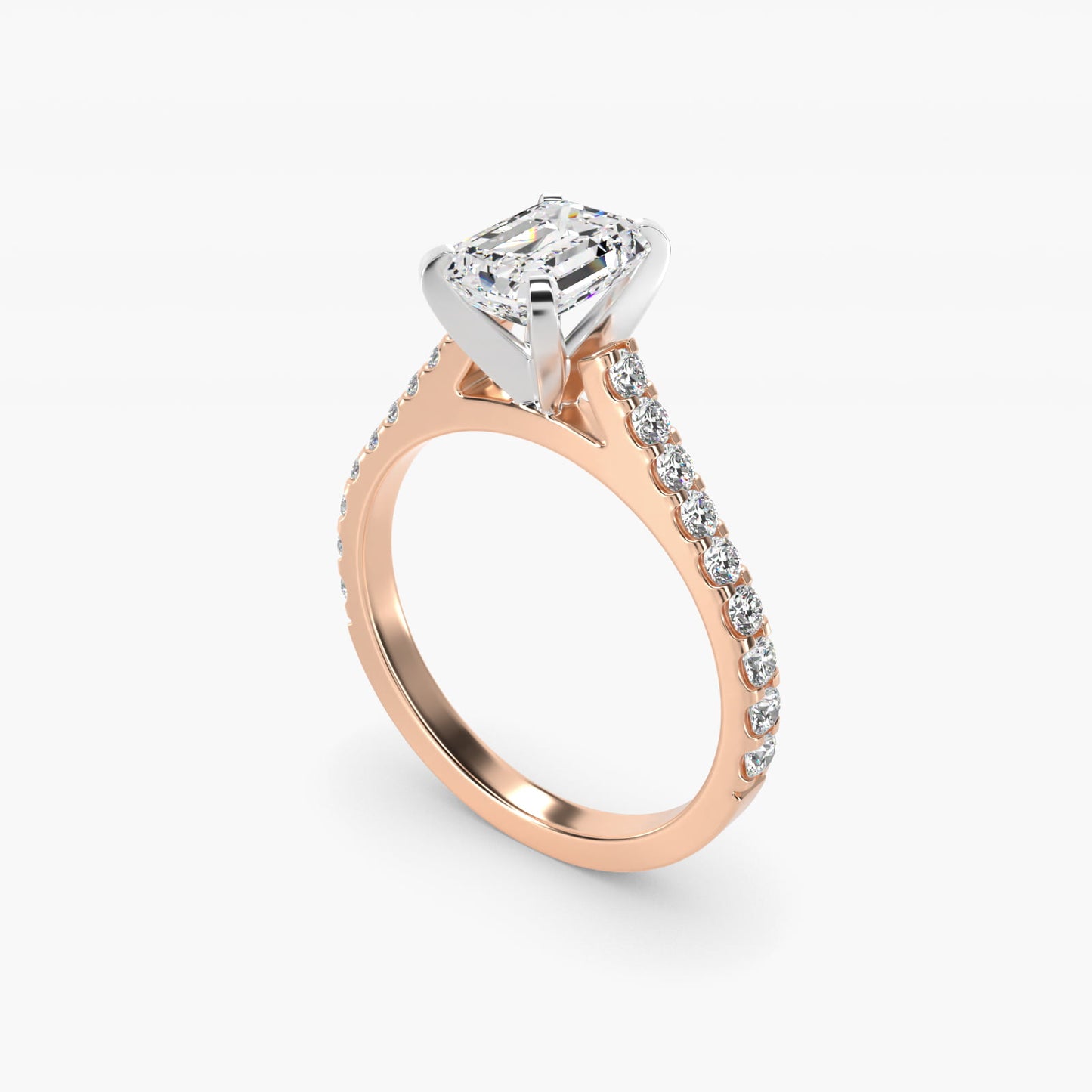 Common Prong Diamond PavŽ Engagement Ring In 14K Rose Gold By James Allen - Emerald Center