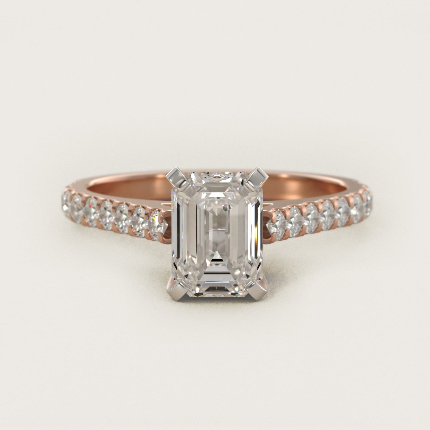 Common Prong Diamond PavŽ Engagement Ring In 18k Rose Gold By James Allen - Emerald Center