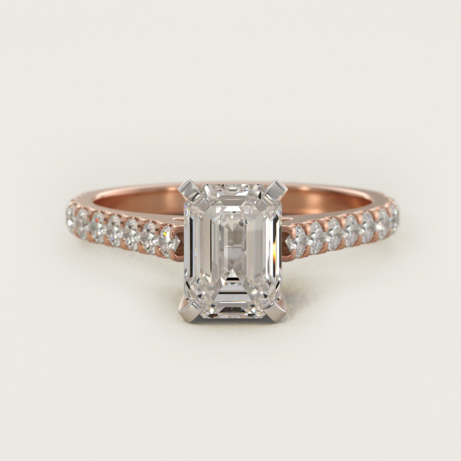 Common Prong Diamond PavŽ Engagement Ring In 18k Rose Gold By James Allen - Emerald Center