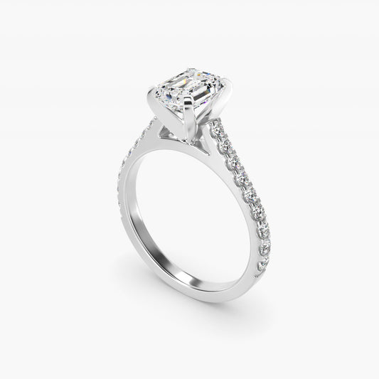 Common Prong Diamond PavŽ Engagement Ring In 18k White Gold By James Allen - Emerald Center