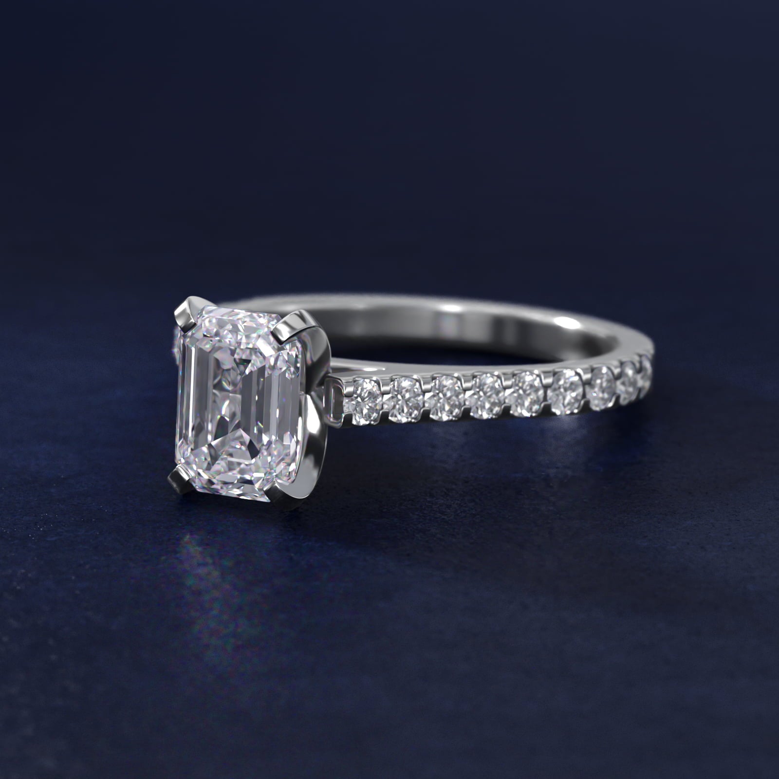 Common Prong Diamond PavŽ Engagement Ring In 18k White Gold By James Allen - Emerald Center