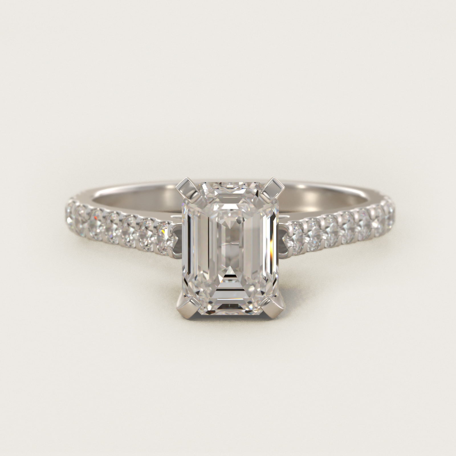 Common Prong Diamond PavŽ Engagement Ring In 18k White Gold By James Allen - Emerald Center
