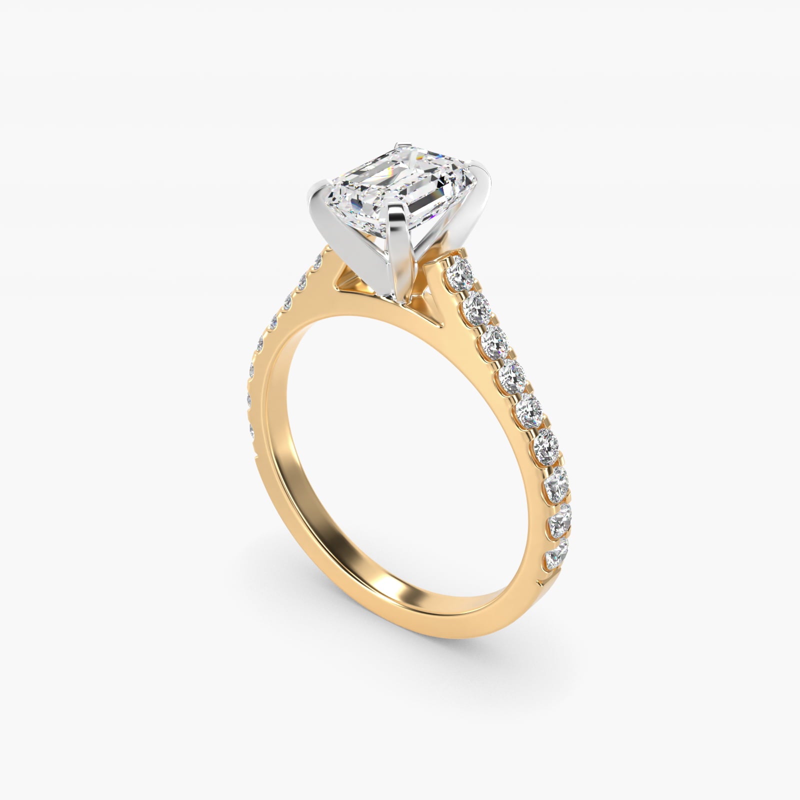 Common Prong Diamond PavŽ Engagement Ring In 14K Yellow Gold By James Allen - Emerald Center