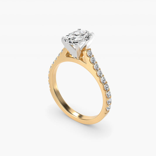 Common Prong Diamond PavŽ Engagement Ring In 14K Yellow Gold By James Allen - Oval Center