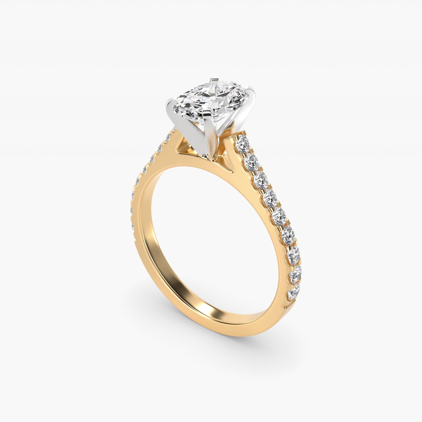 Common Prong Diamond PavŽ Engagement Ring In 18k Yellow Gold By James Allen - Oval Center