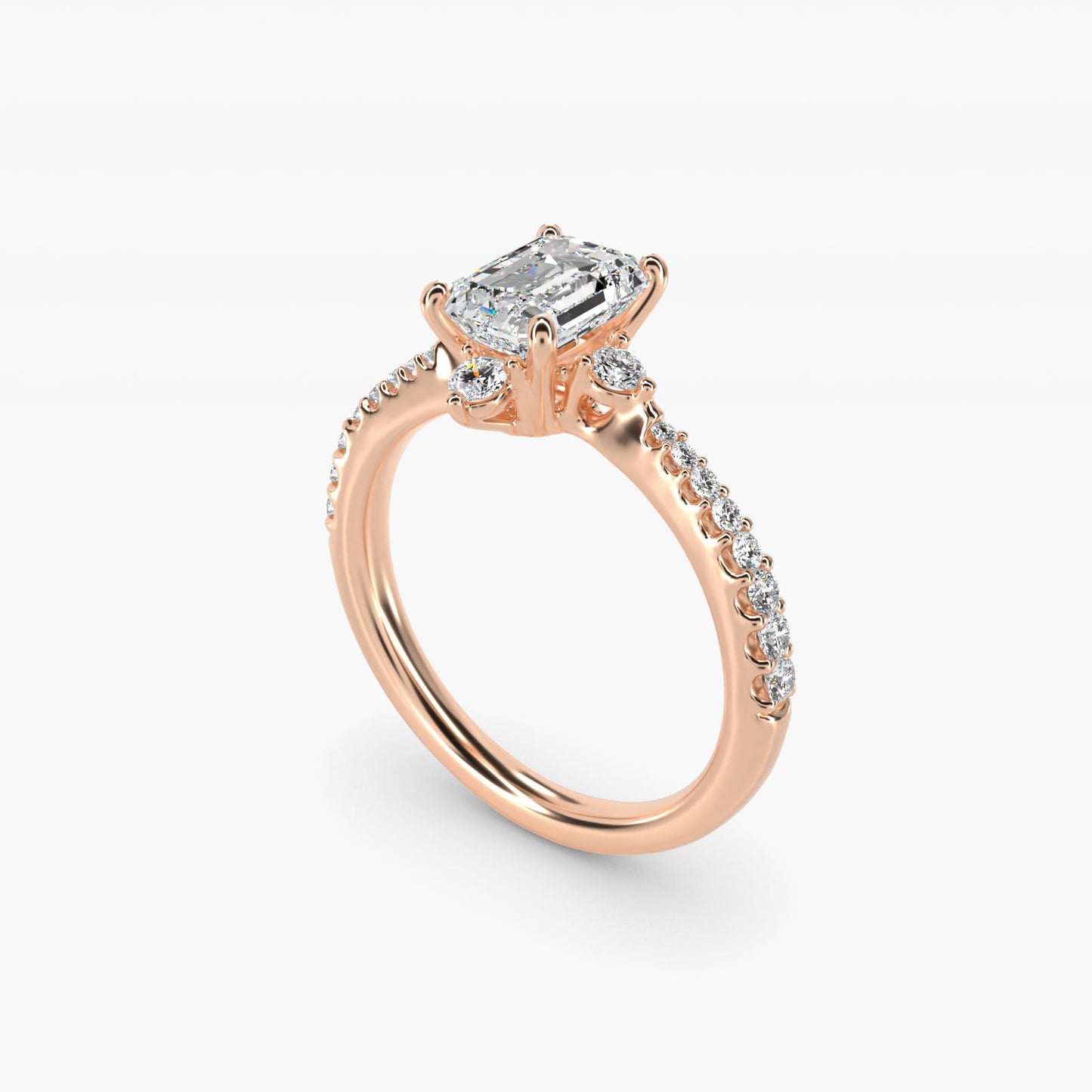 Compass Point Diamond Accent Engagement Ring In 14K Rose Gold By James Allen - Emerald Center