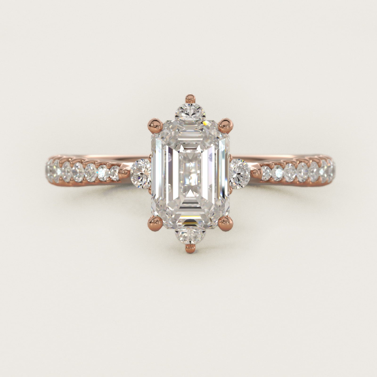 Compass Point Diamond Accent Engagement Ring In 14K Rose Gold By James Allen - Emerald Center