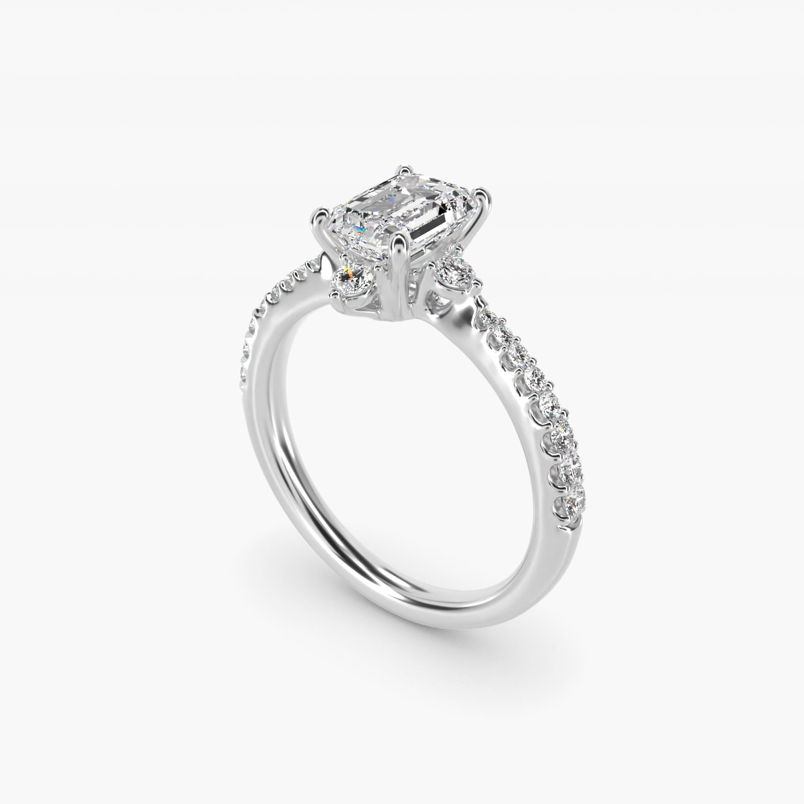 Compass Point Diamond Accent Engagement Ring In 18k White Gold By James Allen - Emerald Center