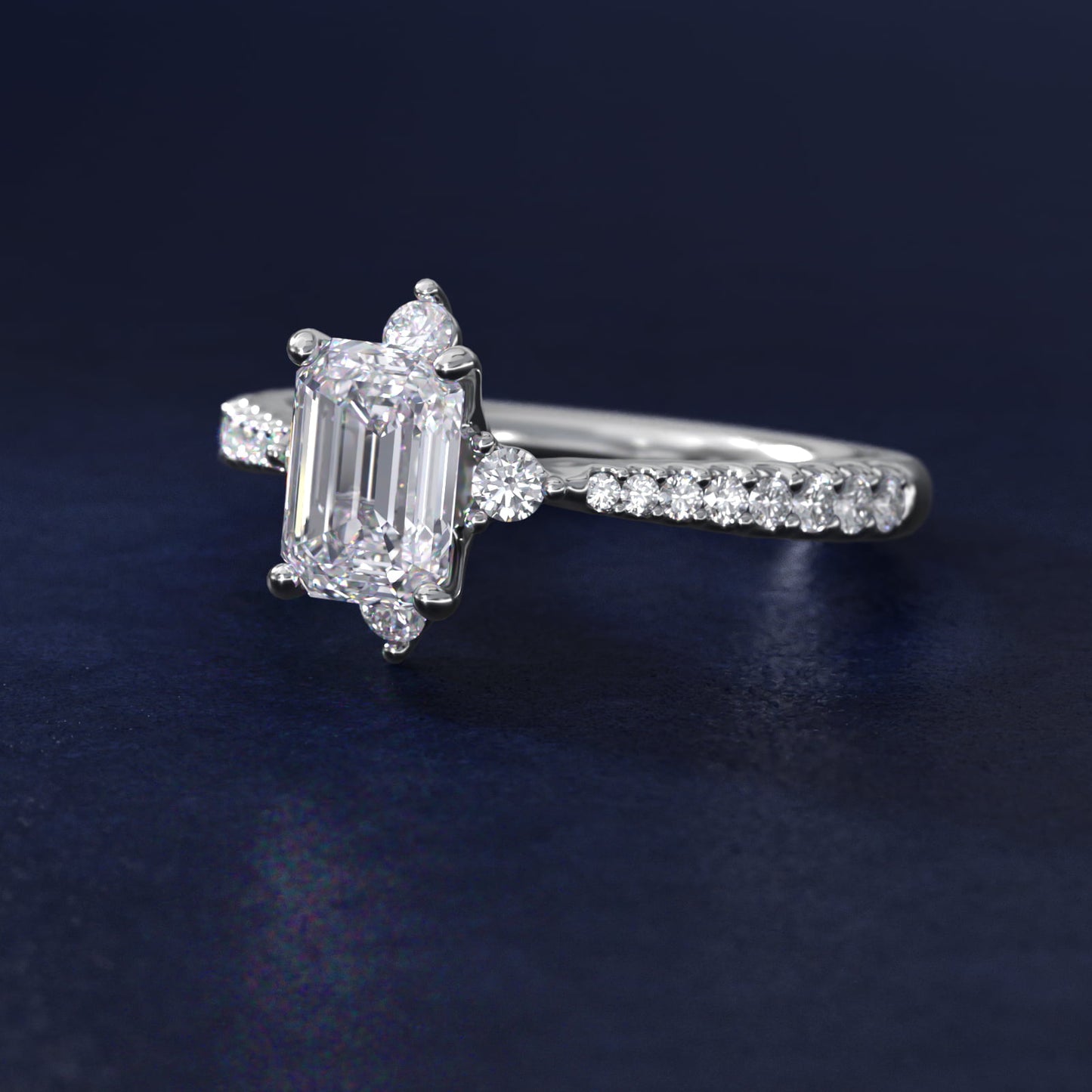 Compass Point Diamond Accent Engagement Ring In 14K White Gold By James Allen - Emerald Center