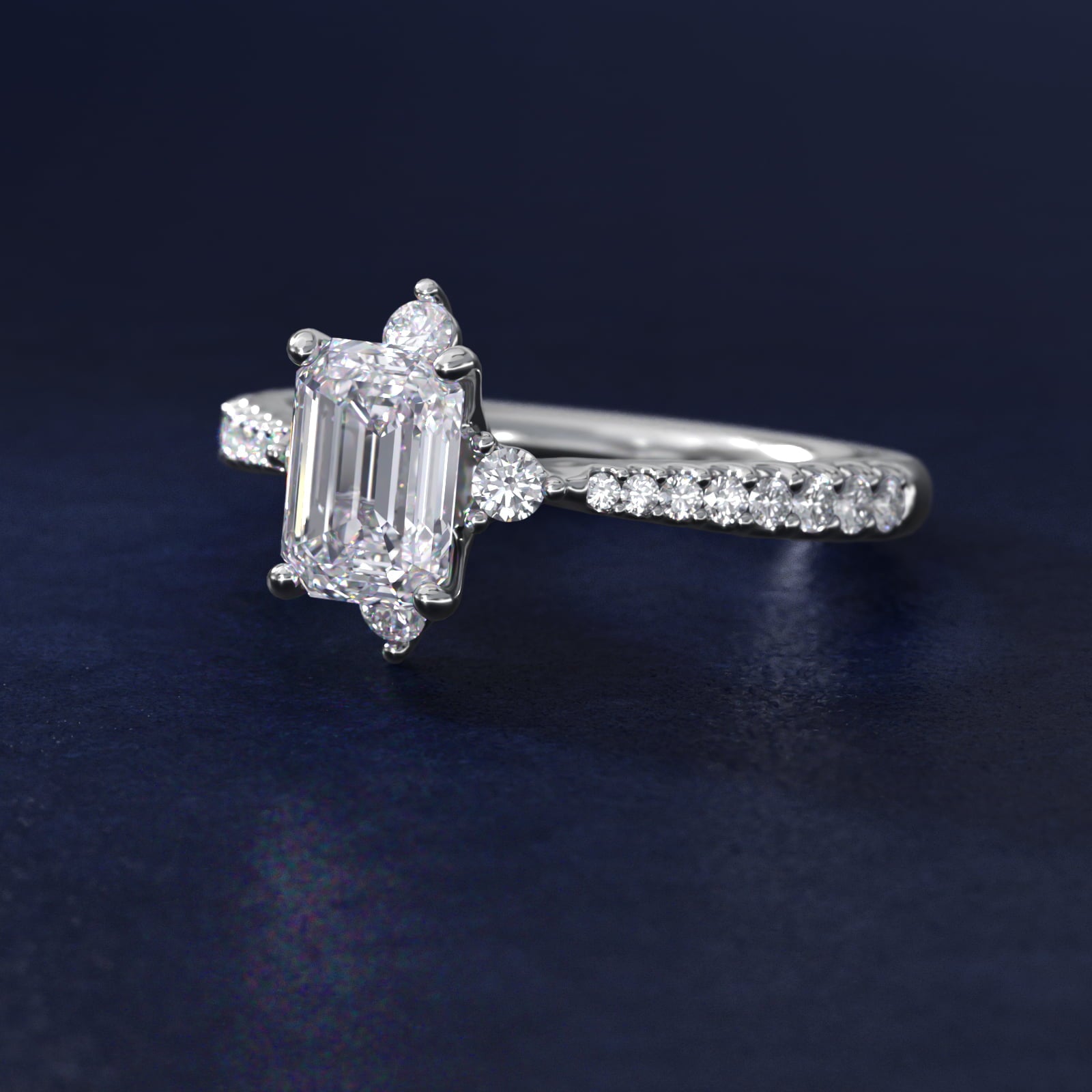 Compass Point Diamond Accent Engagement Ring In 14K White Gold By James Allen - Emerald Center