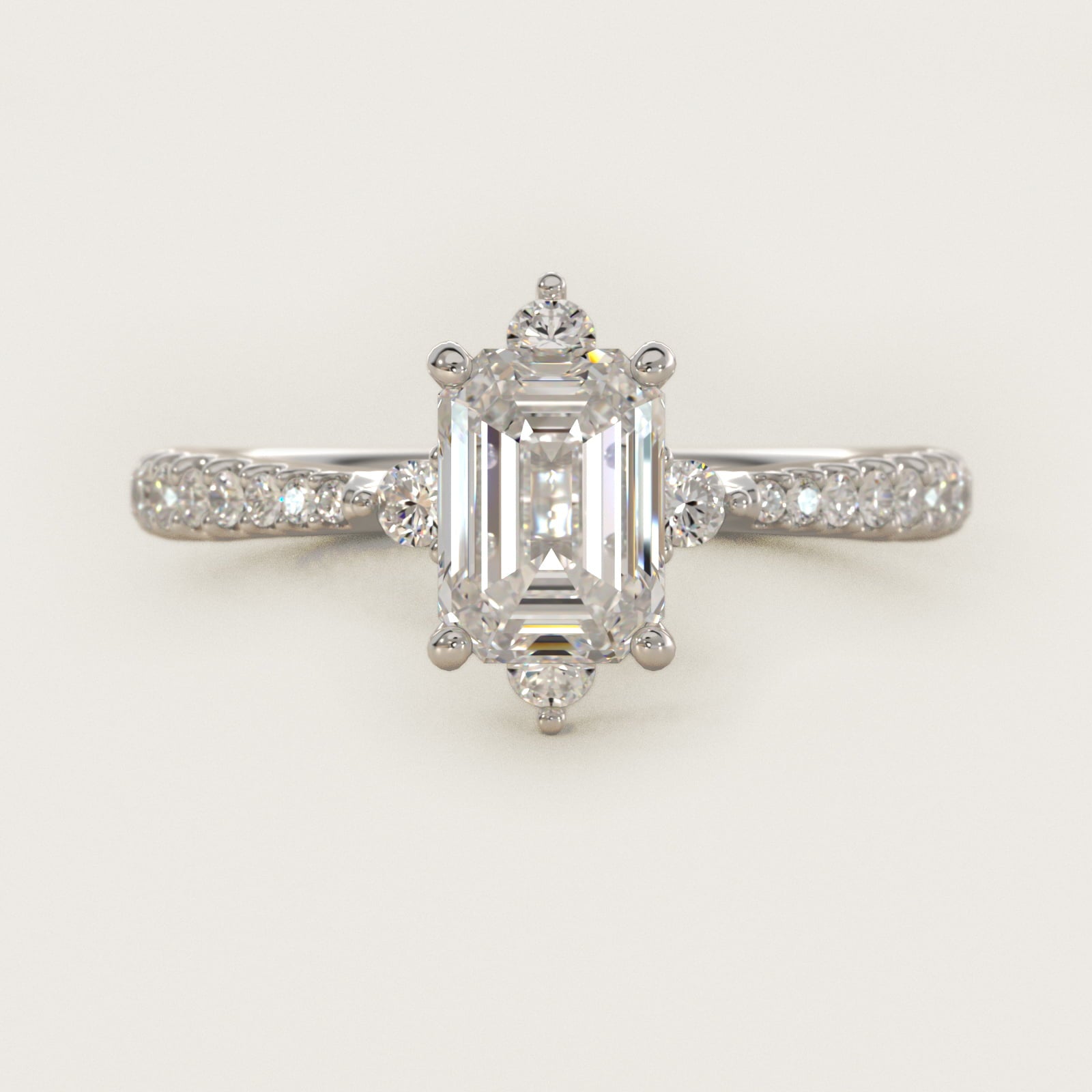Compass Point Diamond Accent Engagement Ring In 14K White Gold By James Allen - Emerald Center