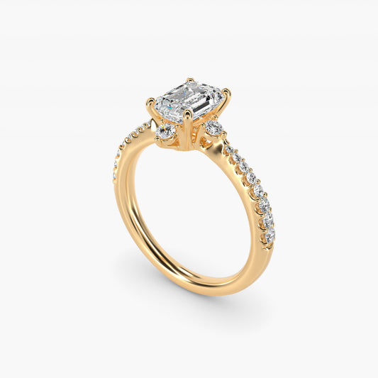 Compass Point Diamond Accent Engagement Ring In 18k Yellow Gold By James Allen - Emerald Center
