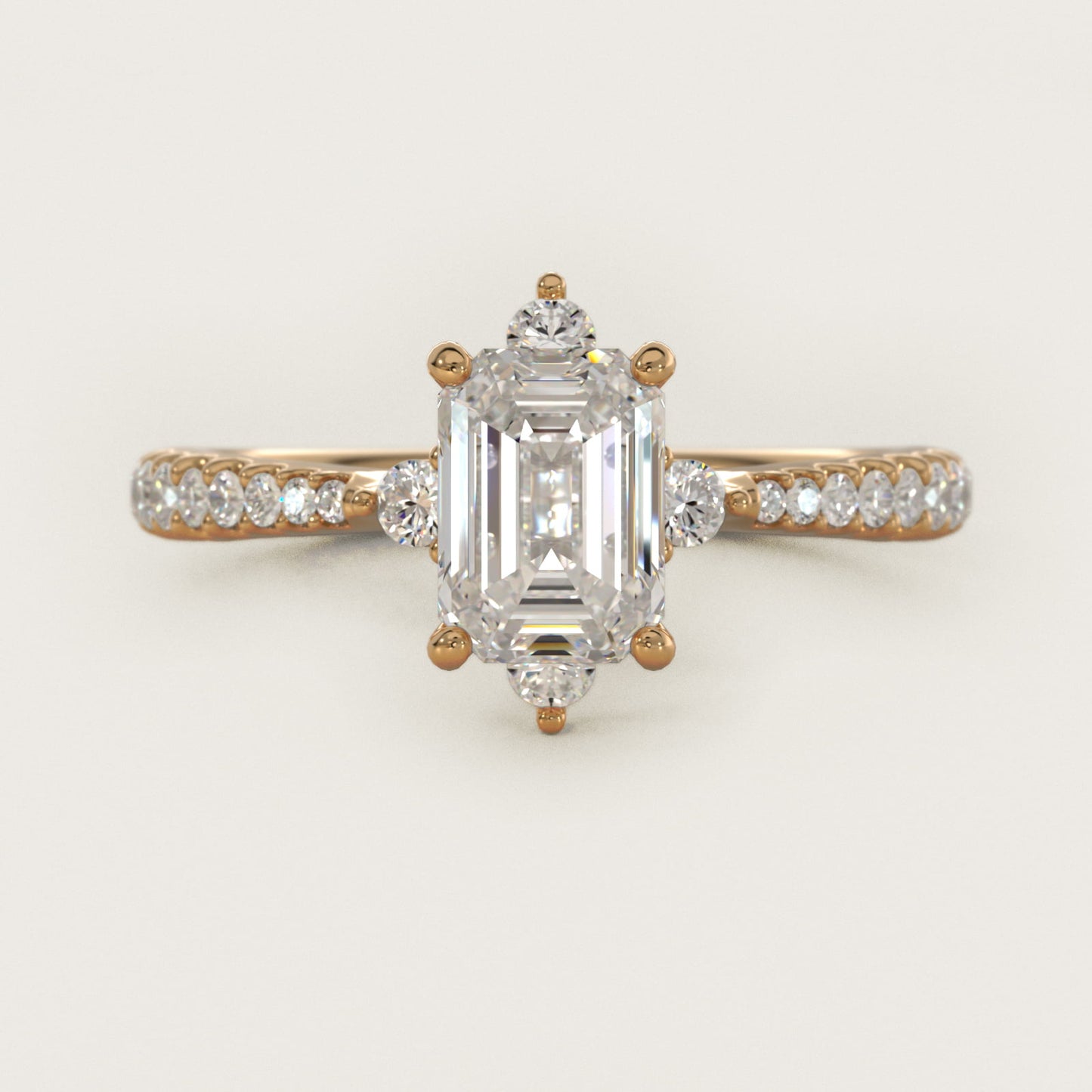 Compass Point Diamond Accent Engagement Ring In 14K Yellow Gold By James Allen - Emerald Center