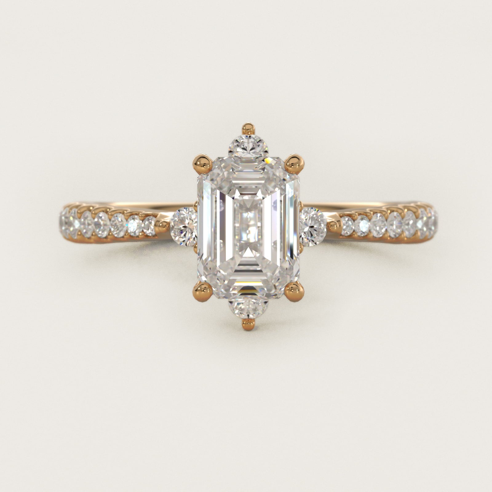 Compass Point Diamond Accent Engagement Ring In 14K Yellow Gold By James Allen - Emerald Center