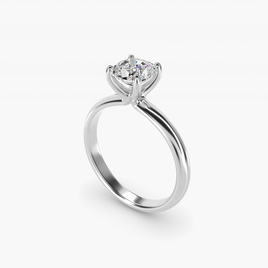 Contour Solitaire Engagement Ring In 18k White Gold By James Allen - Cushion Center
