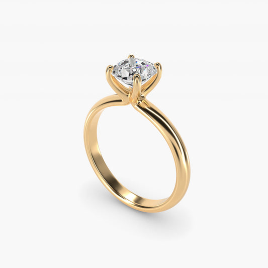 Contour Solitaire Engagement Ring In 14K Yellow Gold By James Allen - Cushion Center