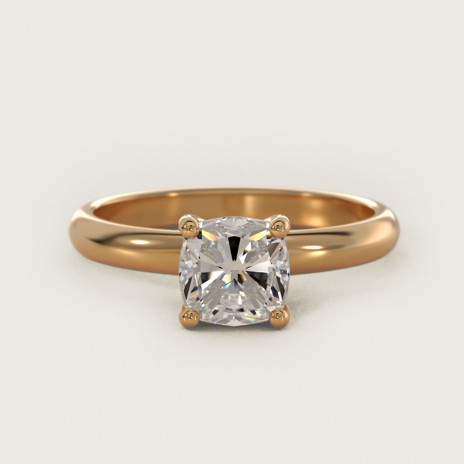 Contour Solitaire Engagement Ring In 14K Yellow Gold By James Allen - Cushion Center