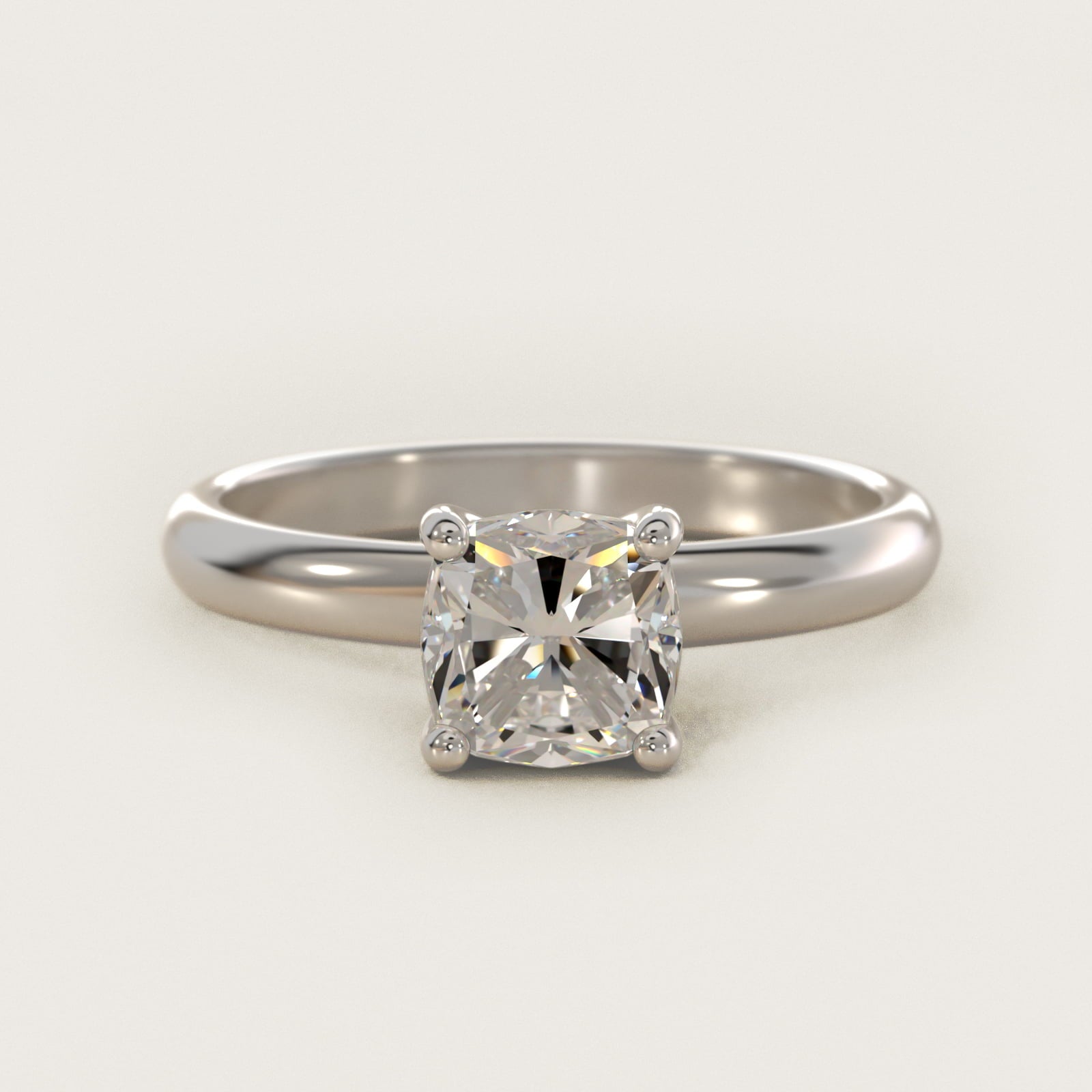 Contour Solitaire Engagement Ring In Platinum By James Allen - Cushion Center