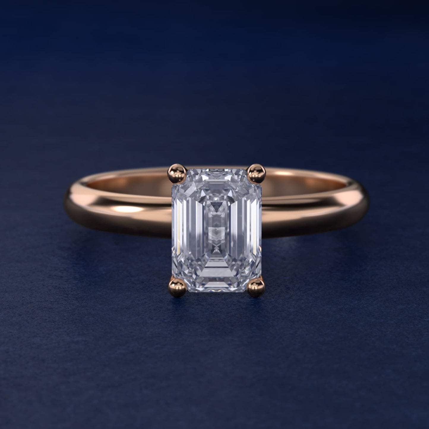 Contour Solitaire Engagement Ring In 14K Rose Gold By James Allen - Emerald Center