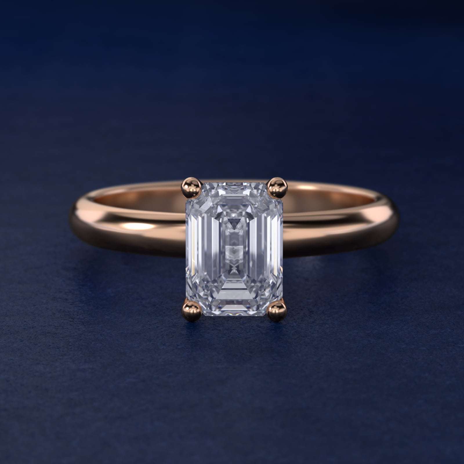 Contour Solitaire Engagement Ring In 14K Rose Gold By James Allen - Emerald Center