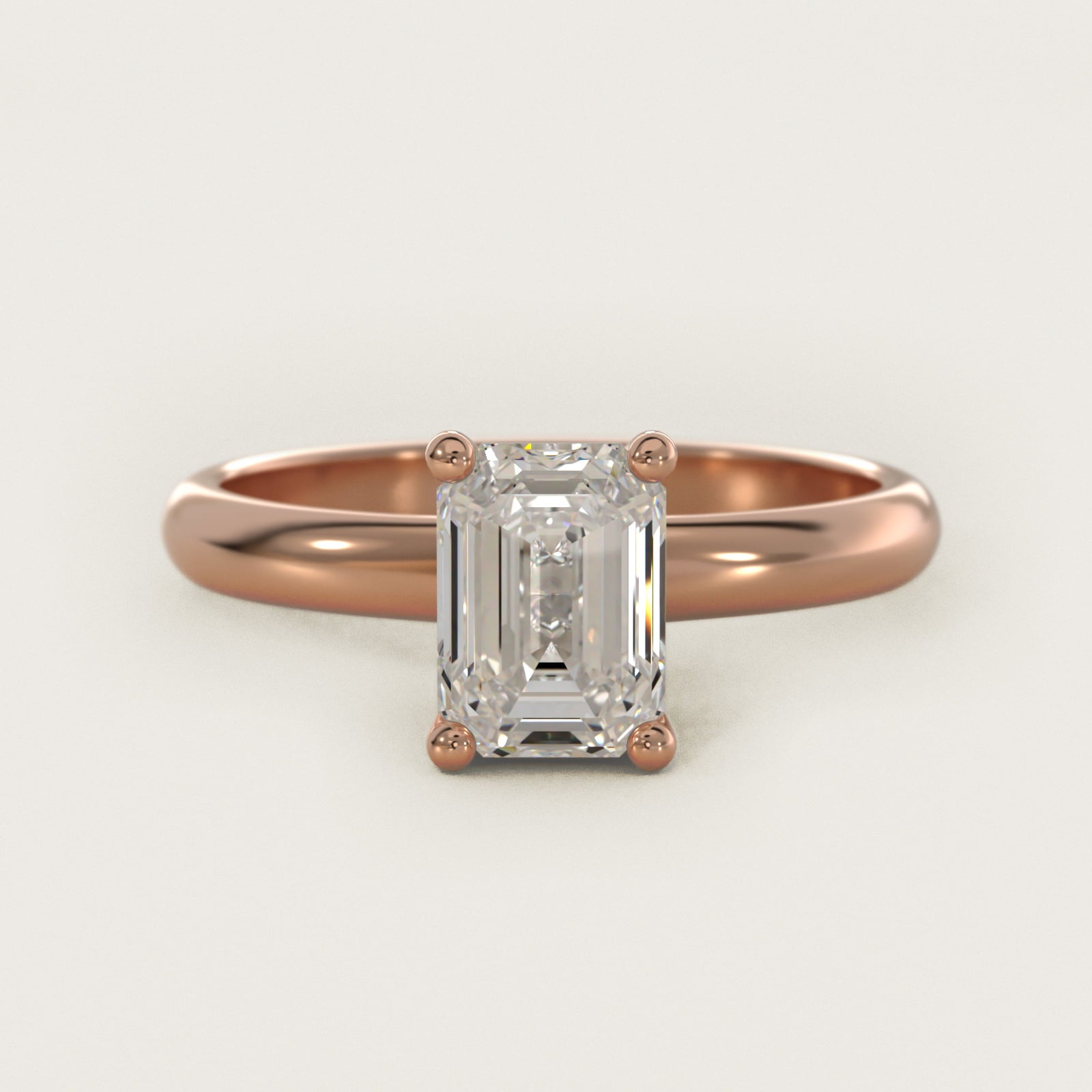 Contour Solitaire Engagement Ring In 14K Rose Gold By James Allen - Emerald Center