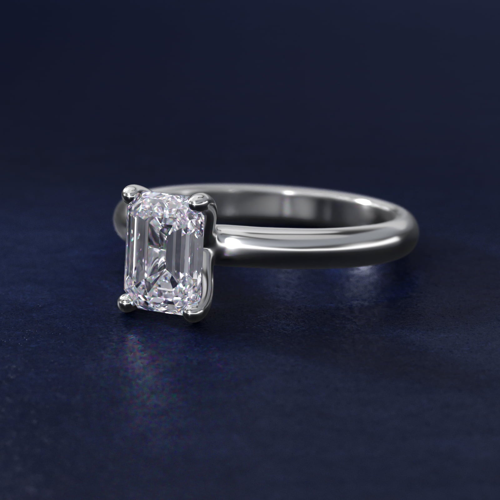 Contour Solitaire Engagement Ring In 18k White Gold By James Allen - Emerald Center