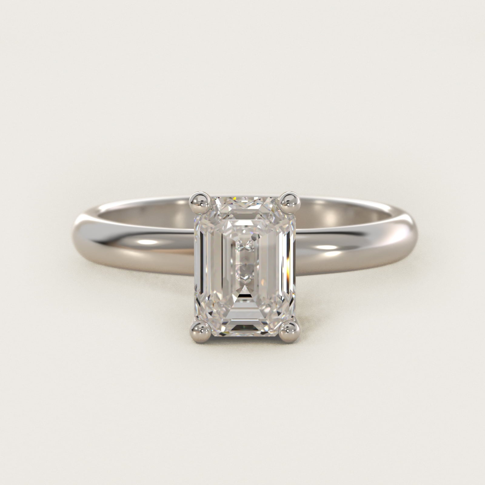 Contour Solitaire Engagement Ring In 14K White Gold By James Allen - Emerald Center