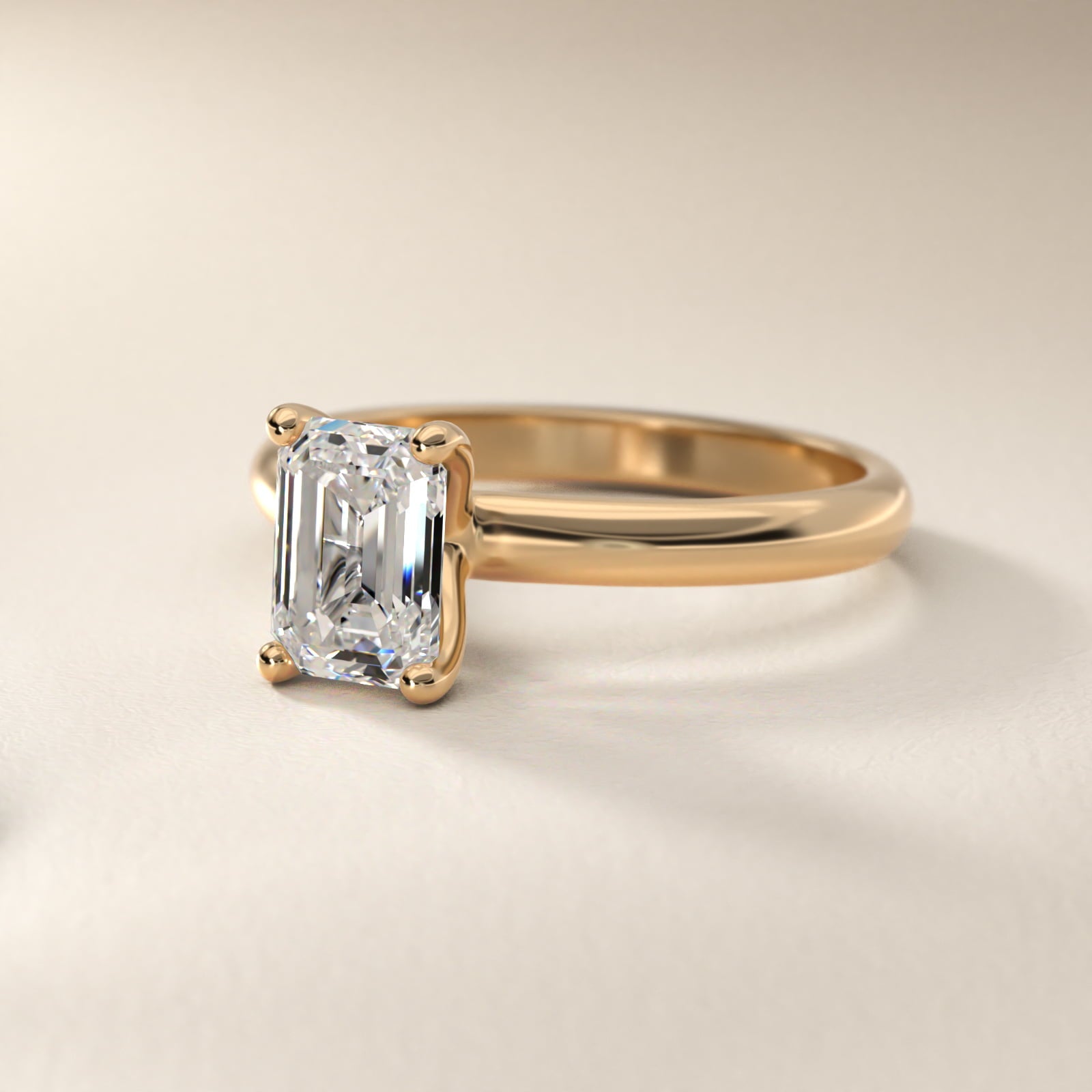 Contour Solitaire Engagement Ring In 14K Yellow Gold By James Allen - Emerald Center