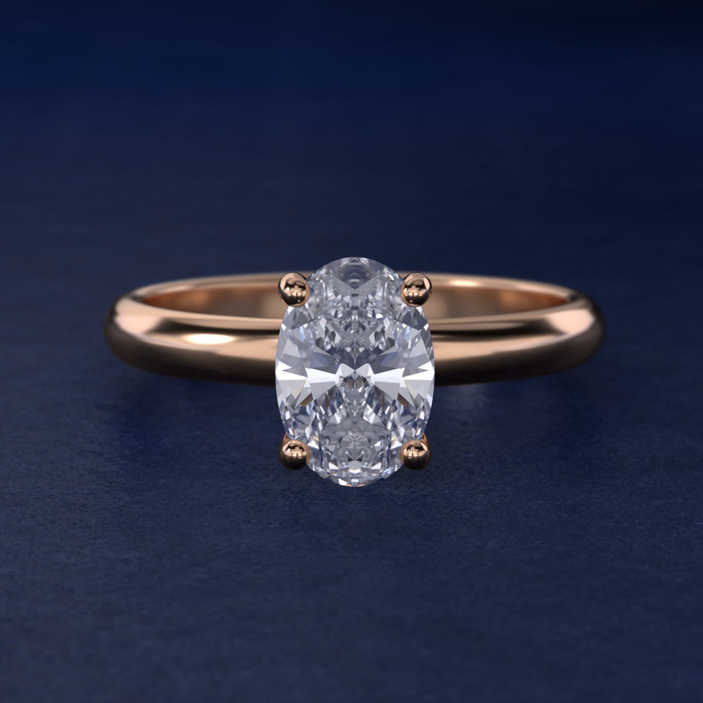 Contour Solitaire Engagement Ring In 14K Rose Gold By James Allen - Oval Center