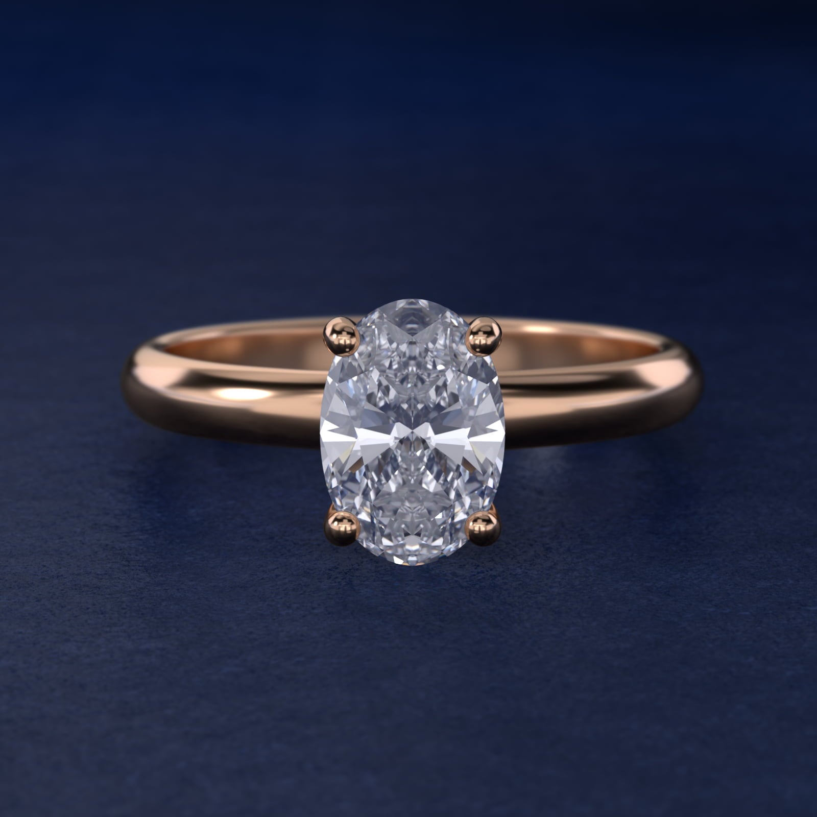 Contour Solitaire Engagement Ring In 18k Rose Gold By James Allen - Oval Center