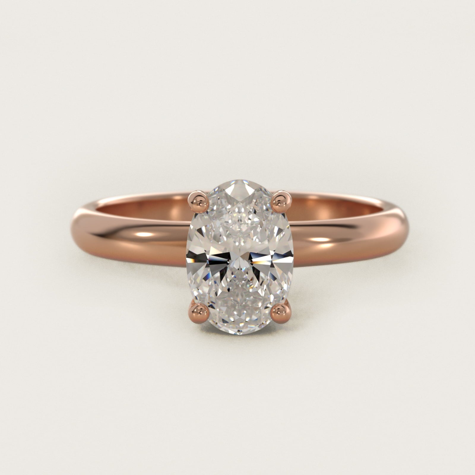 Contour Solitaire Engagement Ring In 14K Rose Gold By James Allen - Oval Center