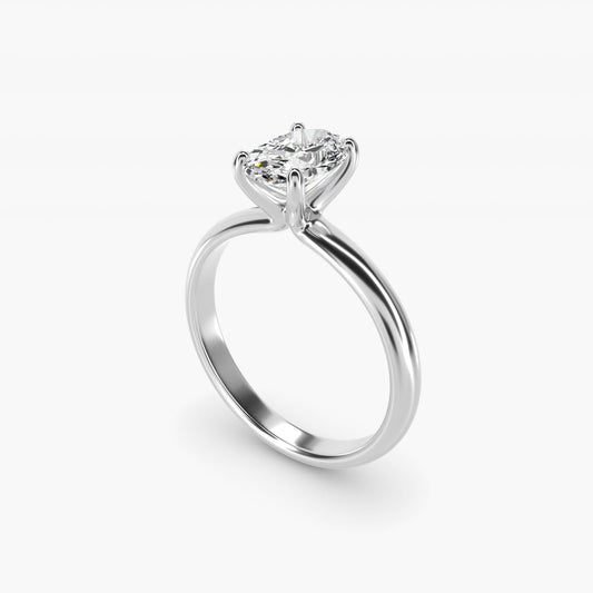 Contour Solitaire Engagement Ring In 14K White Gold By James Allen - Oval Center