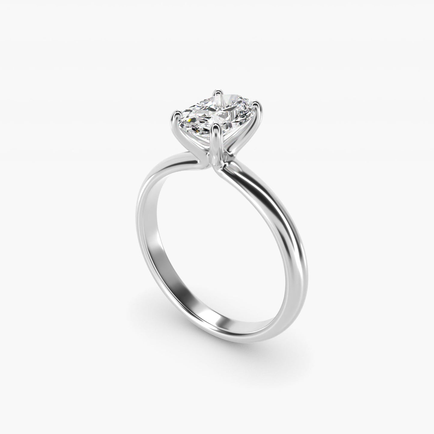 Contour Solitaire Engagement Ring In 18k White Gold By James Allen - Oval Center
