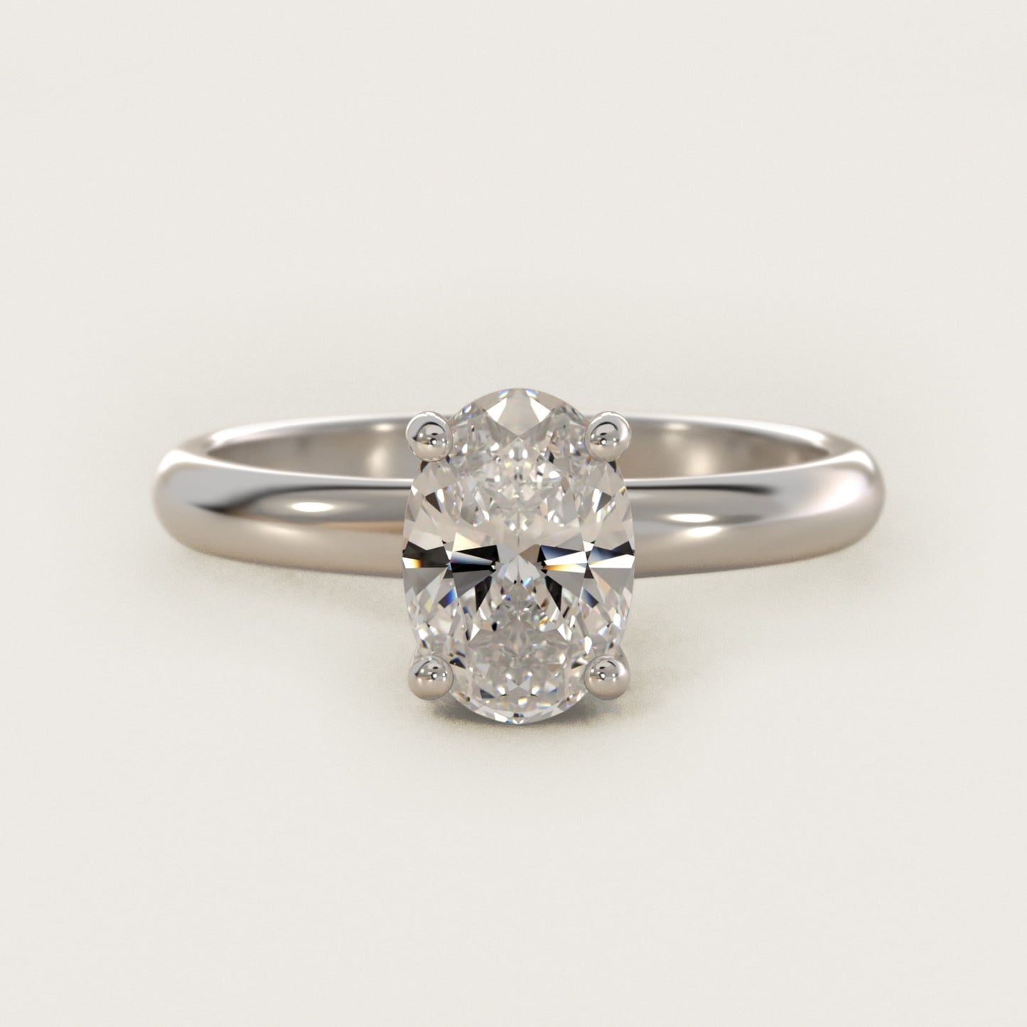 Contour Solitaire Engagement Ring In 18k White Gold By James Allen - Oval Center