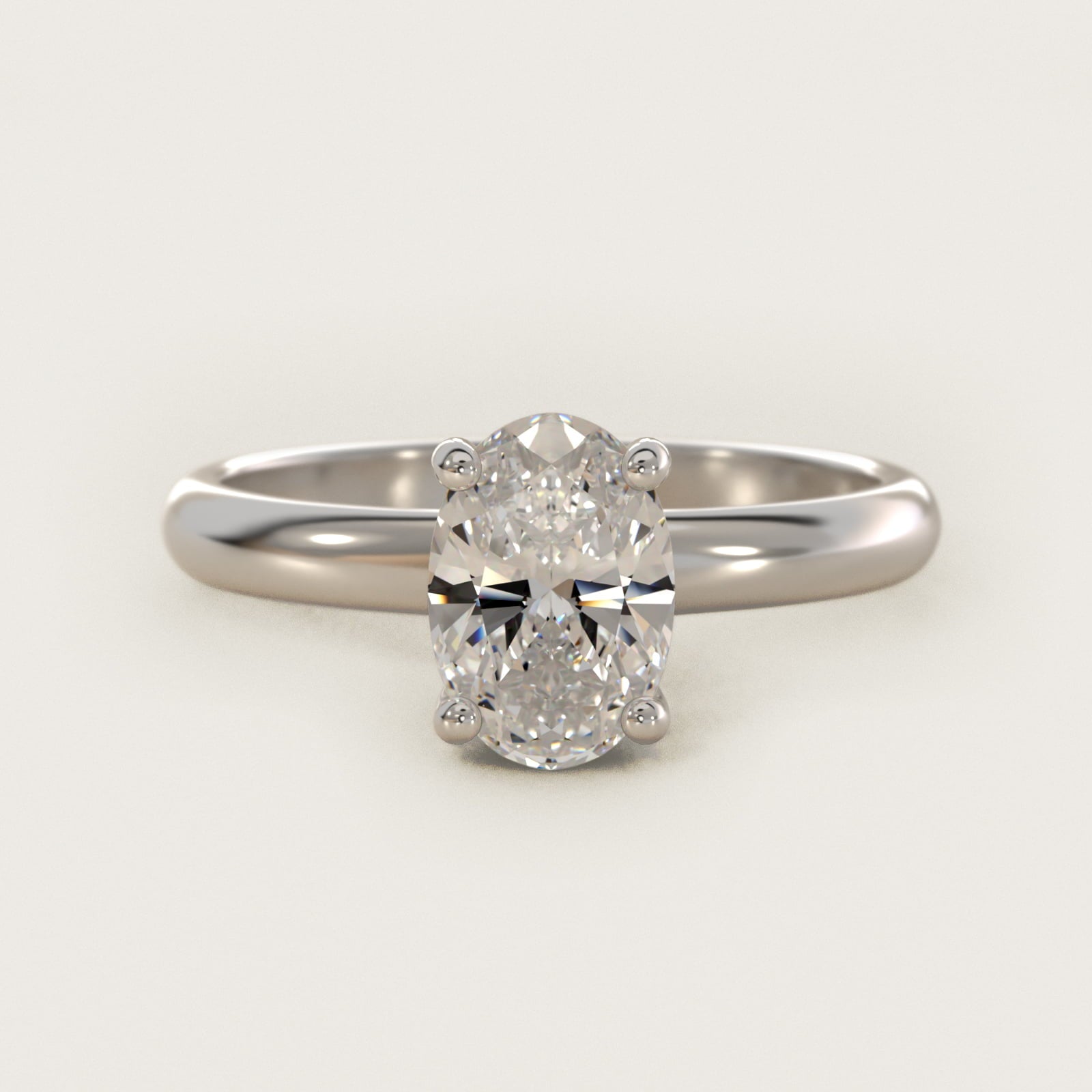 Contour Solitaire Engagement Ring In 18k White Gold By James Allen - Oval Center