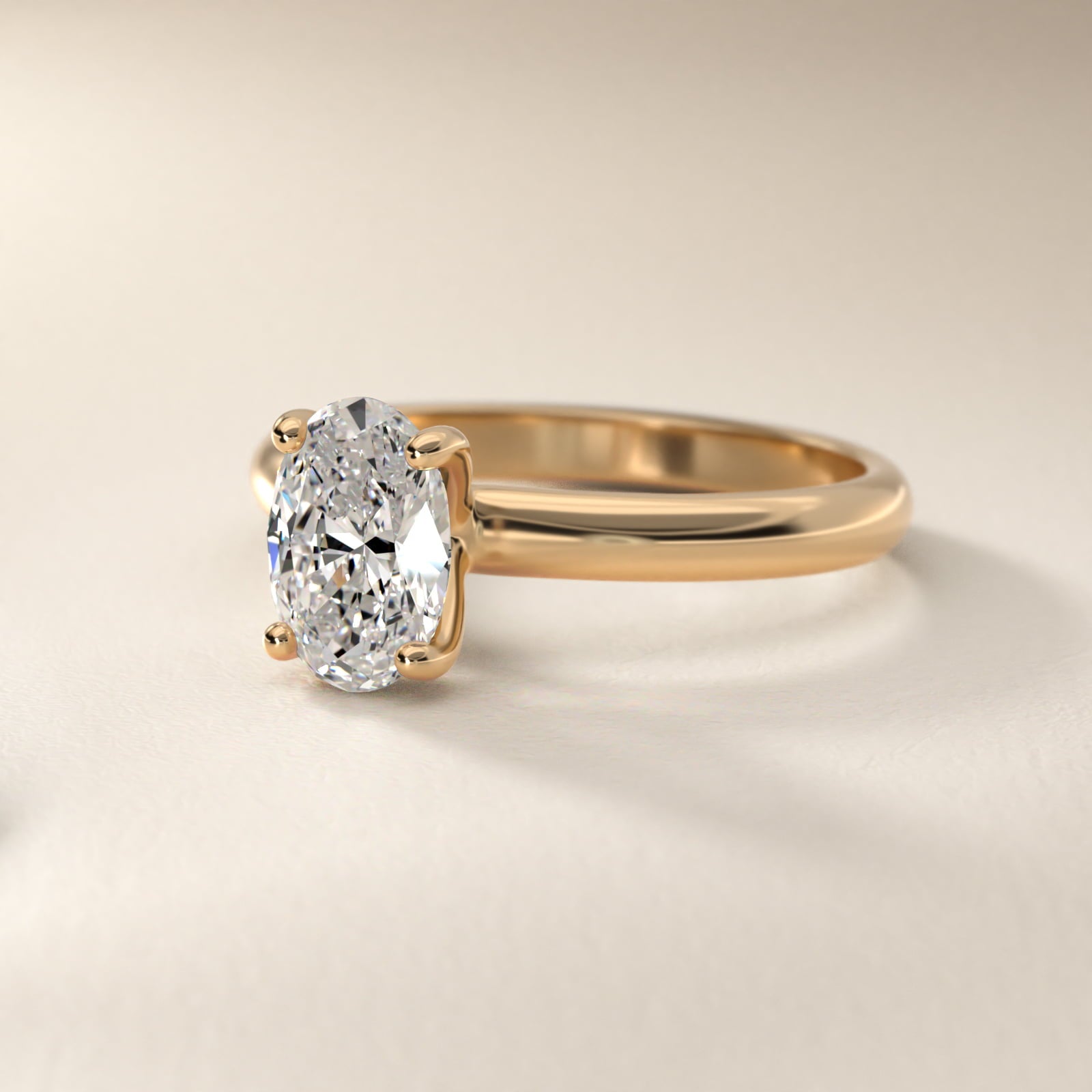 Contour Solitaire Engagement Ring In 18k Yellow Gold By James Allen - Oval Center