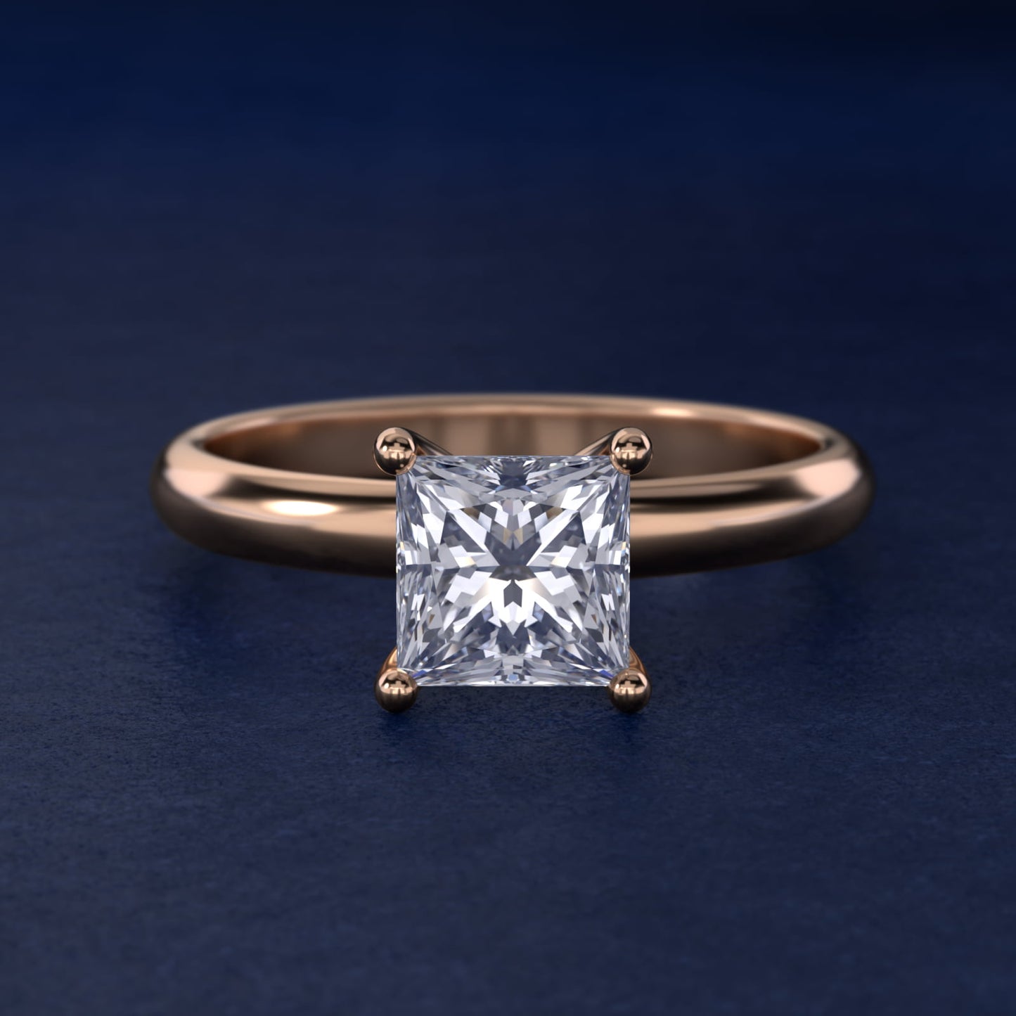 Contour Solitaire Engagement Ring In 18k Rose Gold By James Allen - Princess Center