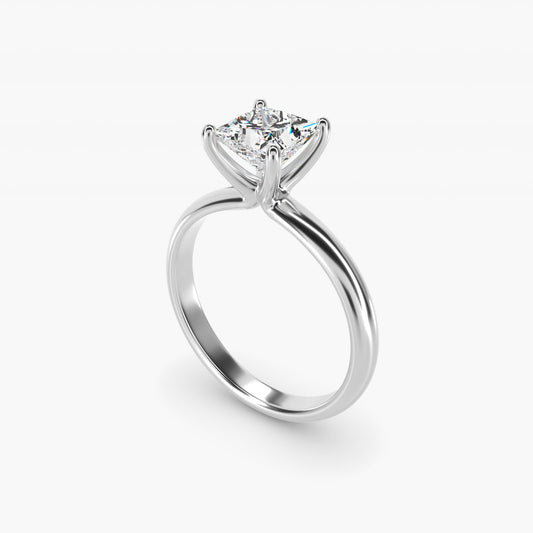 Contour Solitaire Engagement Ring In 18k White Gold By James Allen - Princess Center