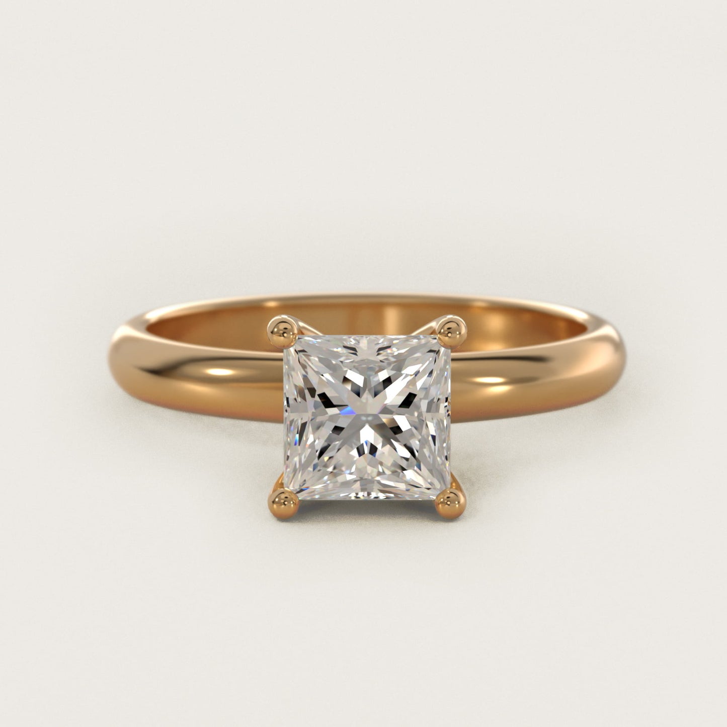 Contour Solitaire Engagement Ring In 18k Yellow Gold By James Allen - Princess Center