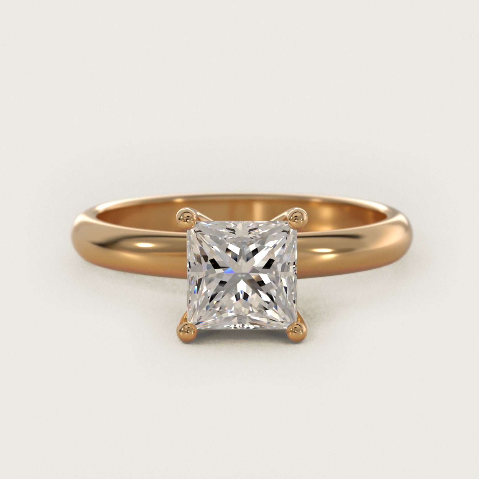Contour Solitaire Engagement Ring In 18k Yellow Gold By James Allen - Princess Center