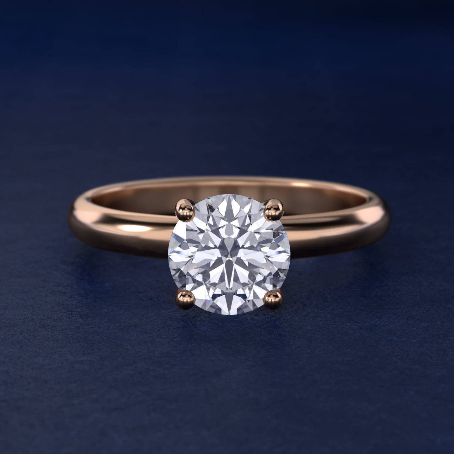 Contour Solitaire Engagement Ring In 14K Rose Gold By James Allen - Round Center