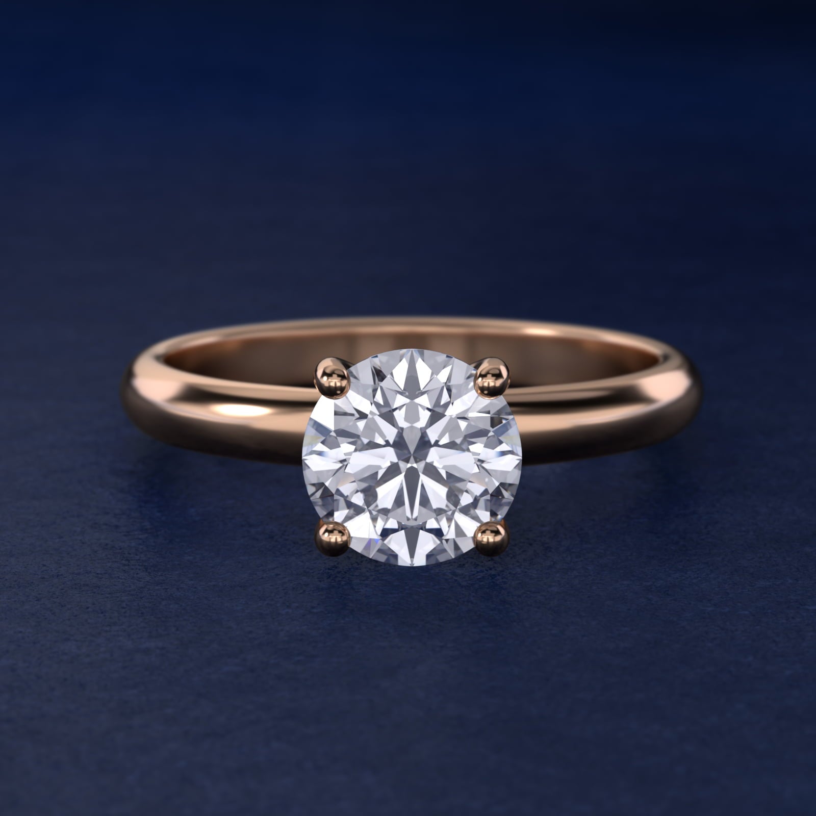 Contour Solitaire Engagement Ring In 18k Rose Gold By James Allen - Round Center