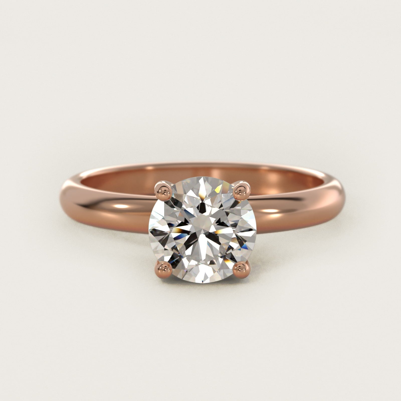 Contour Solitaire Engagement Ring In 14K Rose Gold By James Allen - Round Center